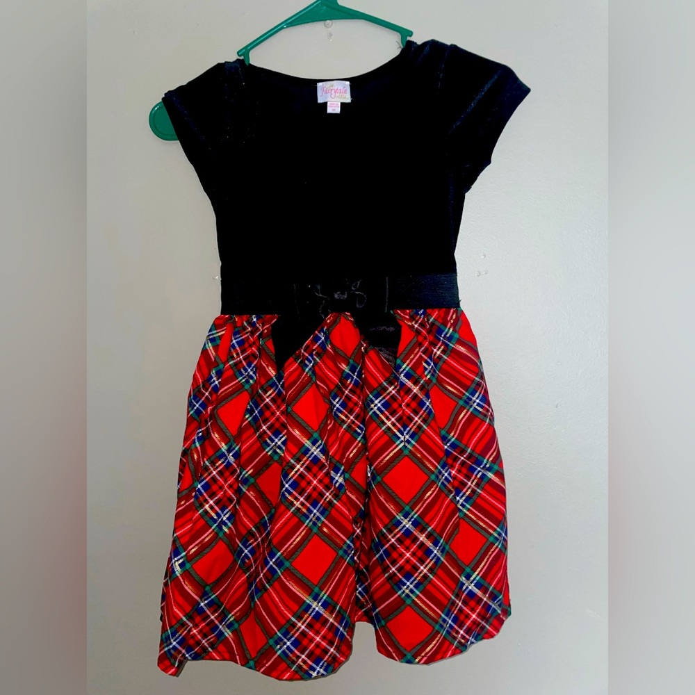 Black and Red Plaid Dress with Belt